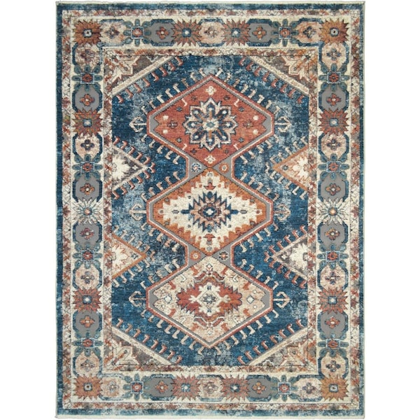 Mayberry Rug 2 ft. 1 in. x 3 ft. 3 in. Oxford Sahara Area Rug, Blue OX3194 2X3 - main